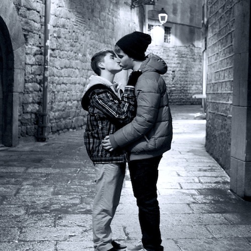 Cute Couples Kissing In B&W