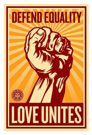 Defend Equality Love Unites by Shepard Fairey
