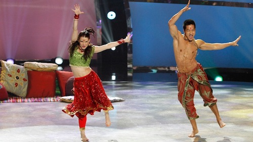 Amy and Alex perform a Bollywood routine choreographed by Nakul Dev Mahajan.