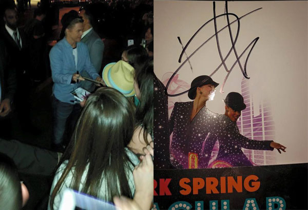 Derek Hough signing autographs outside Radio City along with the one that I got on my collector's program.
