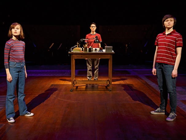 The three Alisons together in Fun Home